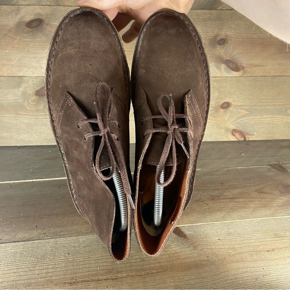 Clarks desert womens size 8.5 shoes brown suede comfort chukka boots - Picture 5 of 8